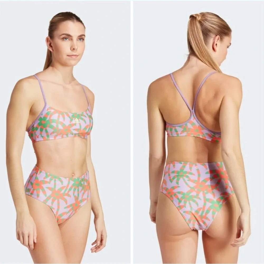 Farm Rio x Adidas Palm Tree High Waist Bikini Bottoms size medium NWT - Picture 11 of 11